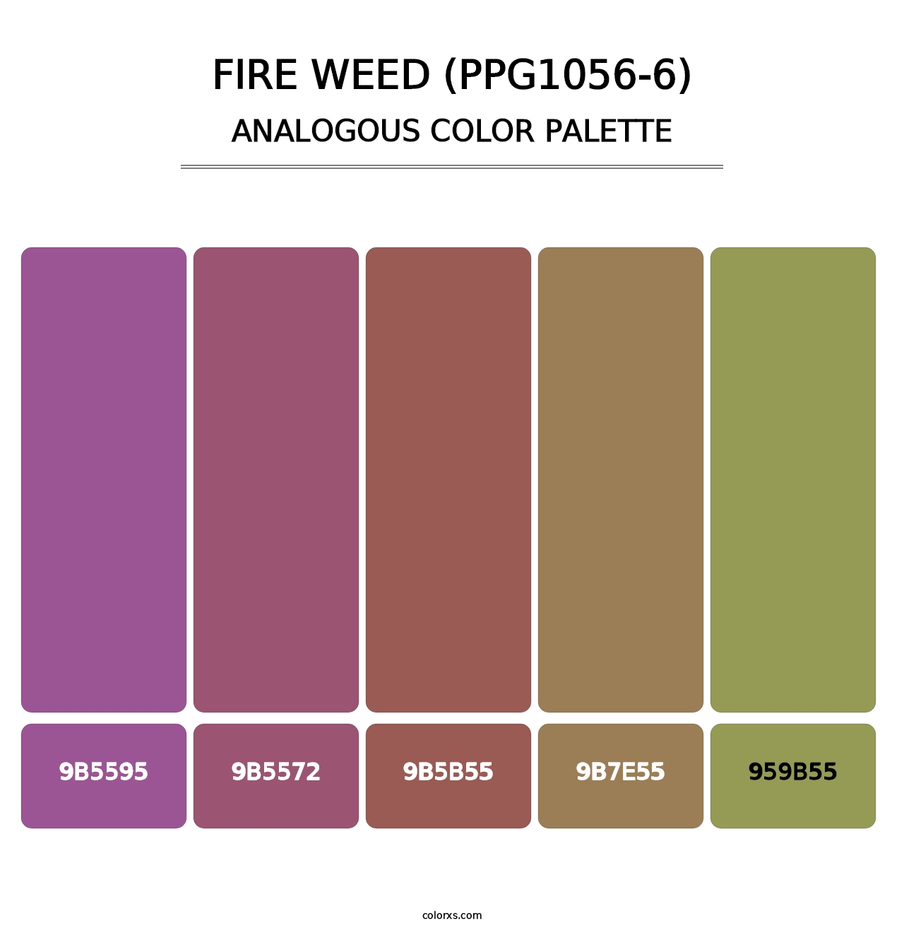 Fire Weed (PPG1056-6) - Analogous Color Palette