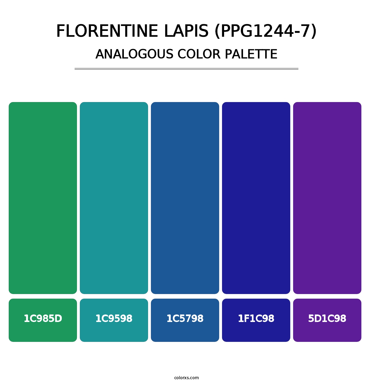 Florentine Lapis (PPG1244-7) - Analogous Color Palette