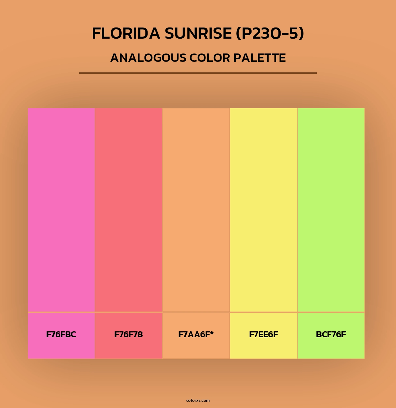 Florida Sunrise (P230-5) - Analogous Color Palette