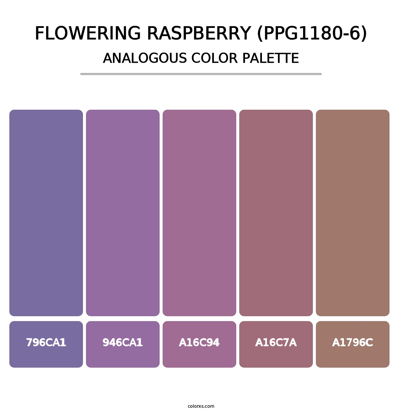 Flowering Raspberry (PPG1180-6) - Analogous Color Palette
