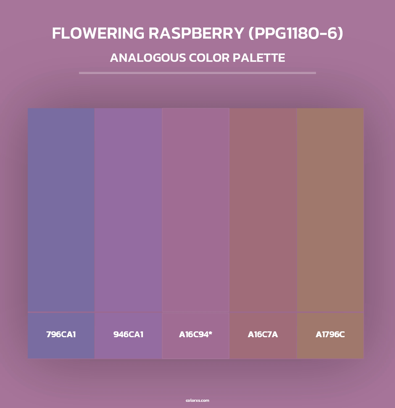 Flowering Raspberry (PPG1180-6) - Analogous Color Palette