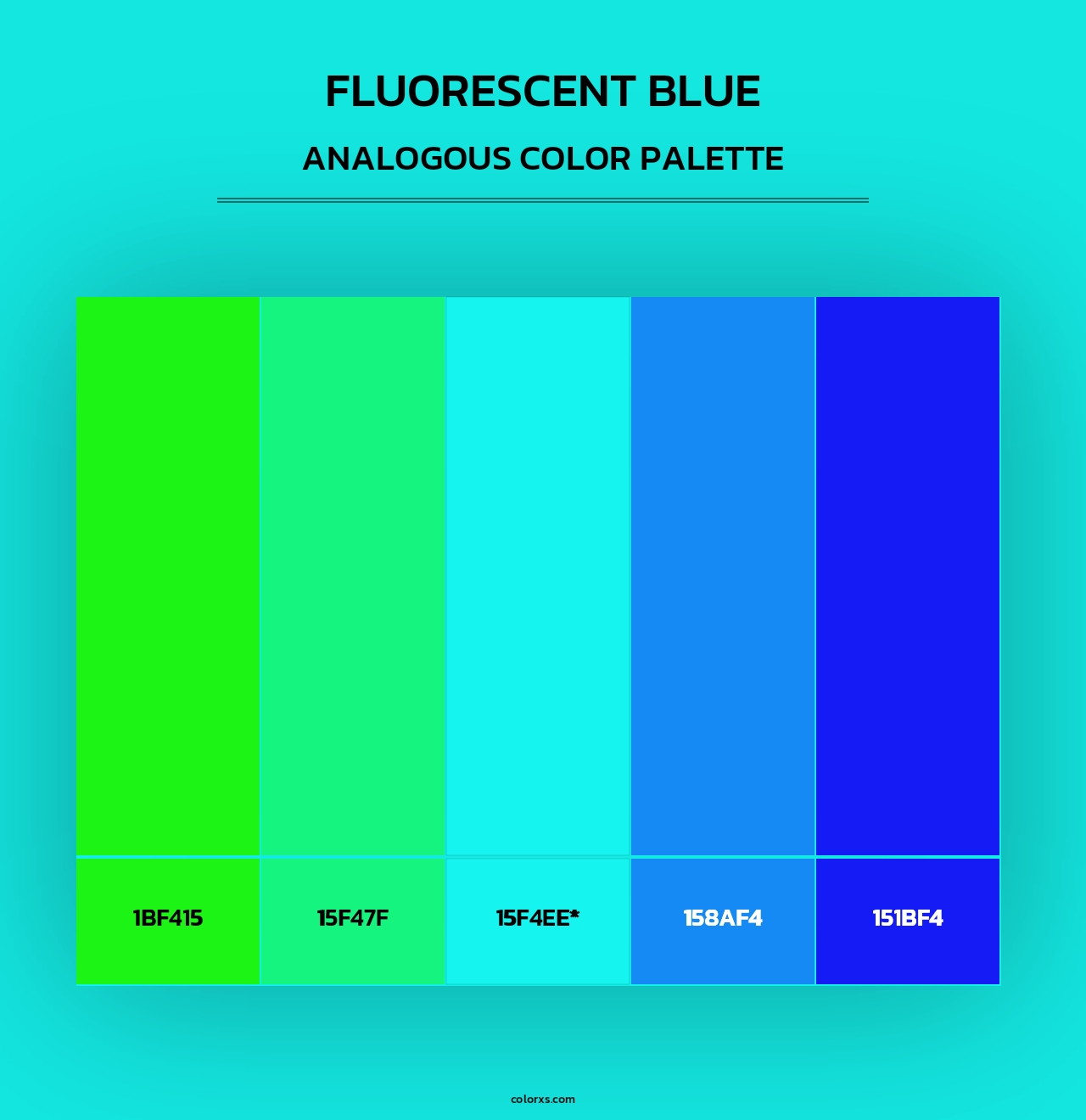 Fluorescent Blue - Analogous Color Palette