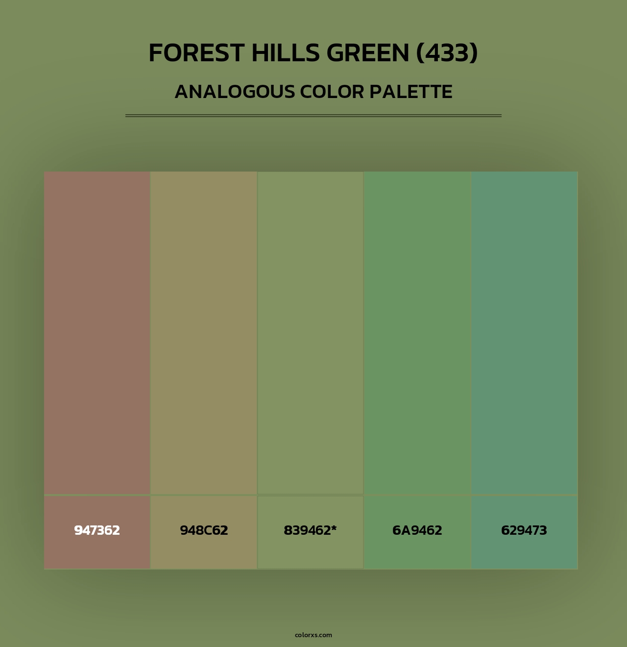 Forest Hills Green (433) - Analogous Color Palette