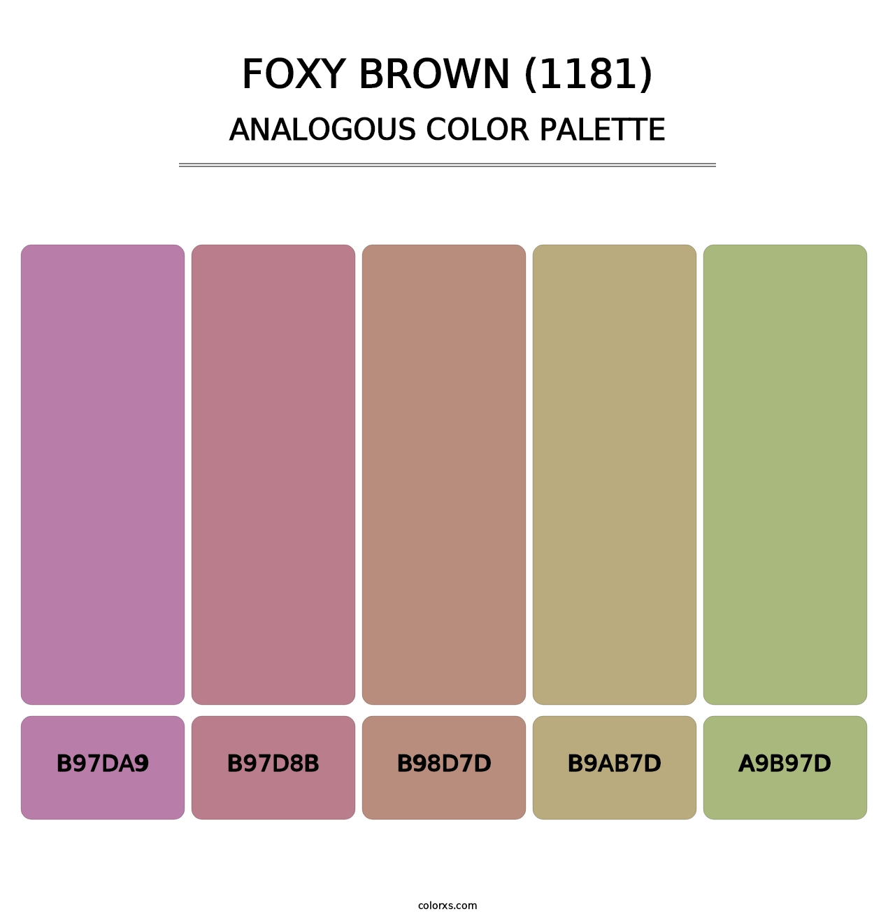 Foxy Brown (1181) - Analogous Color Palette