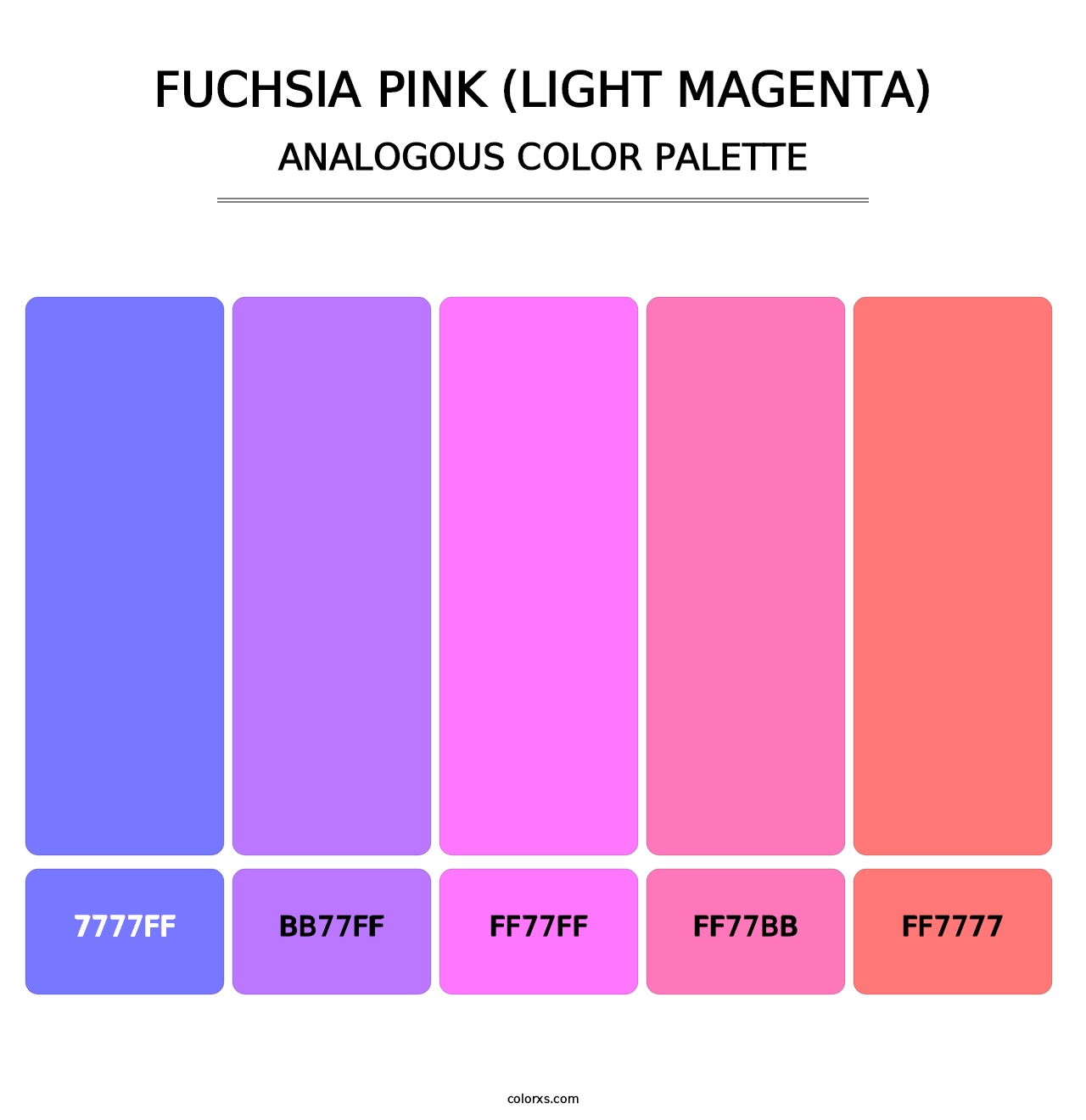 Fuchsia Pink (Light Magenta) - Analogous Color Palette