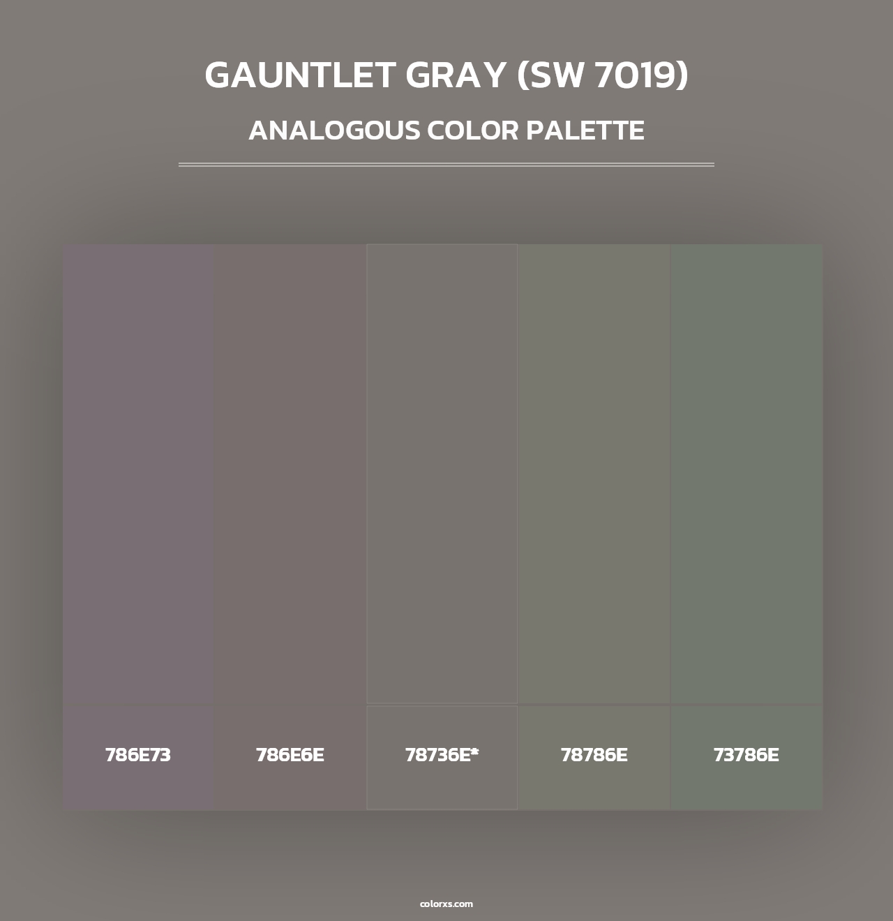 Gauntlet Gray (SW 7019) - Analogous Color Palette
