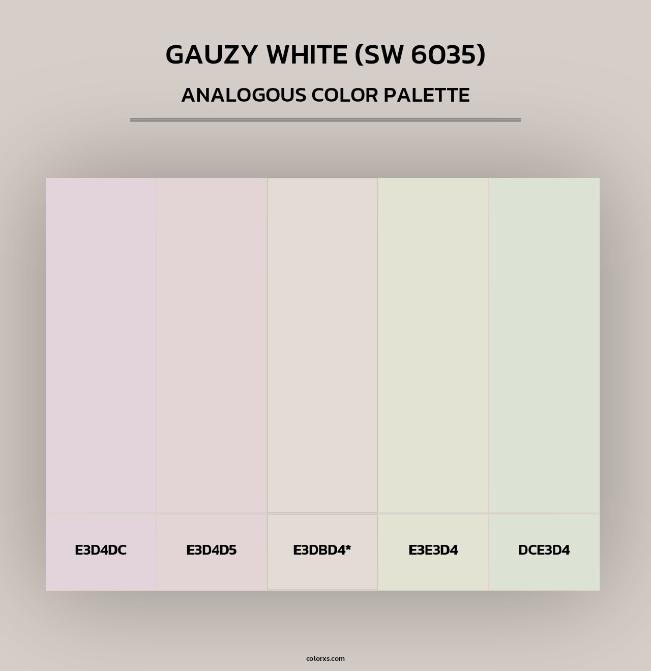 Gauzy White (SW 6035) - Analogous Color Palette