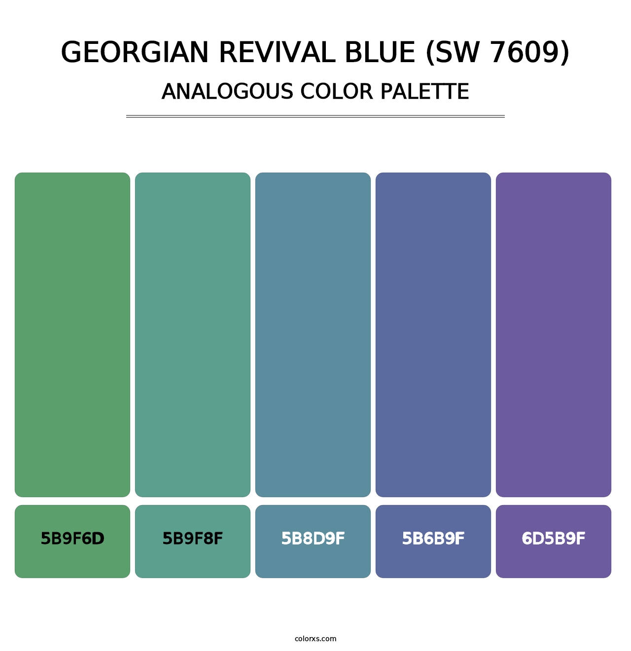Georgian Revival Blue (SW 7609) - Analogous Color Palette