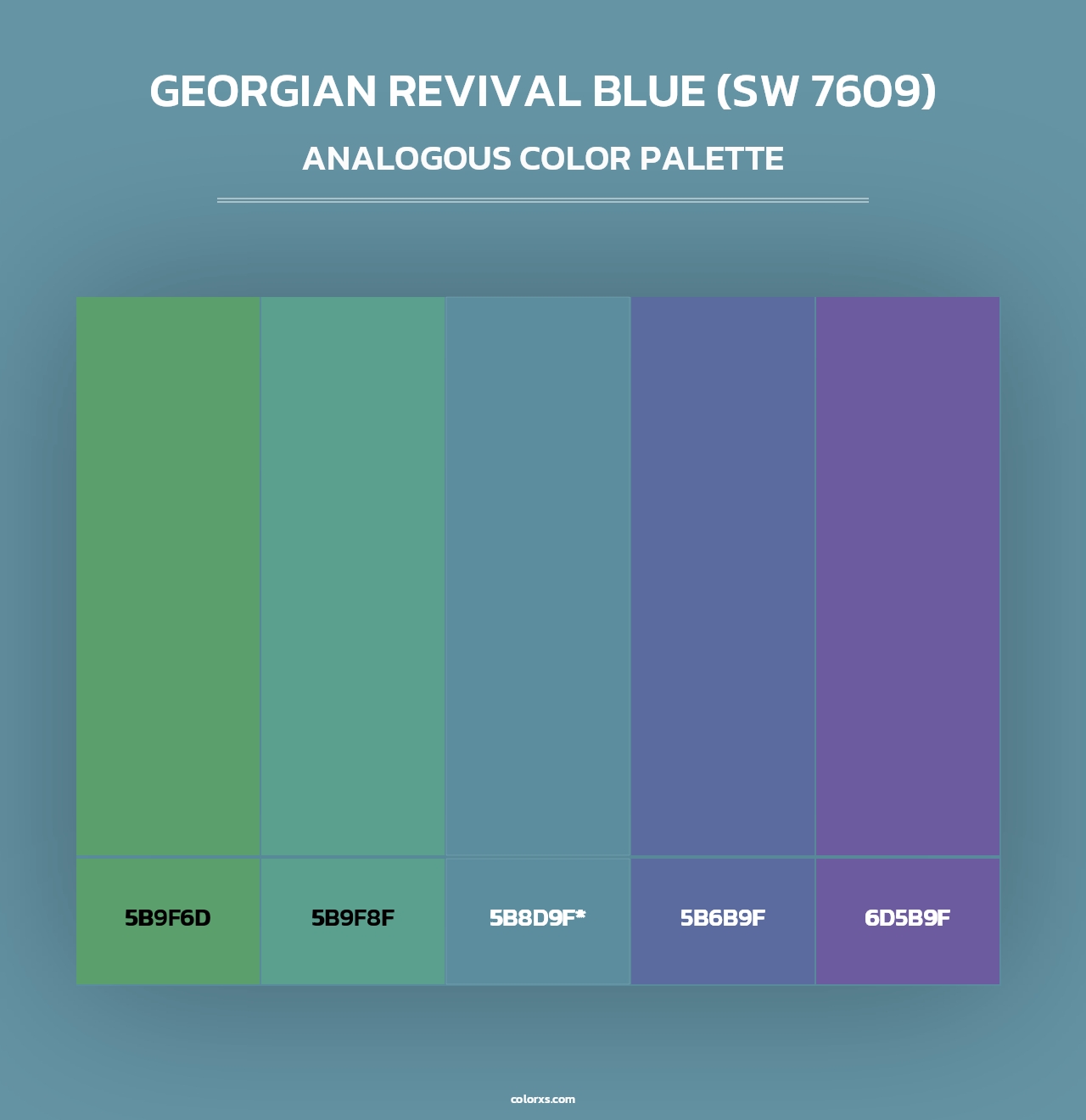 Georgian Revival Blue (SW 7609) - Analogous Color Palette
