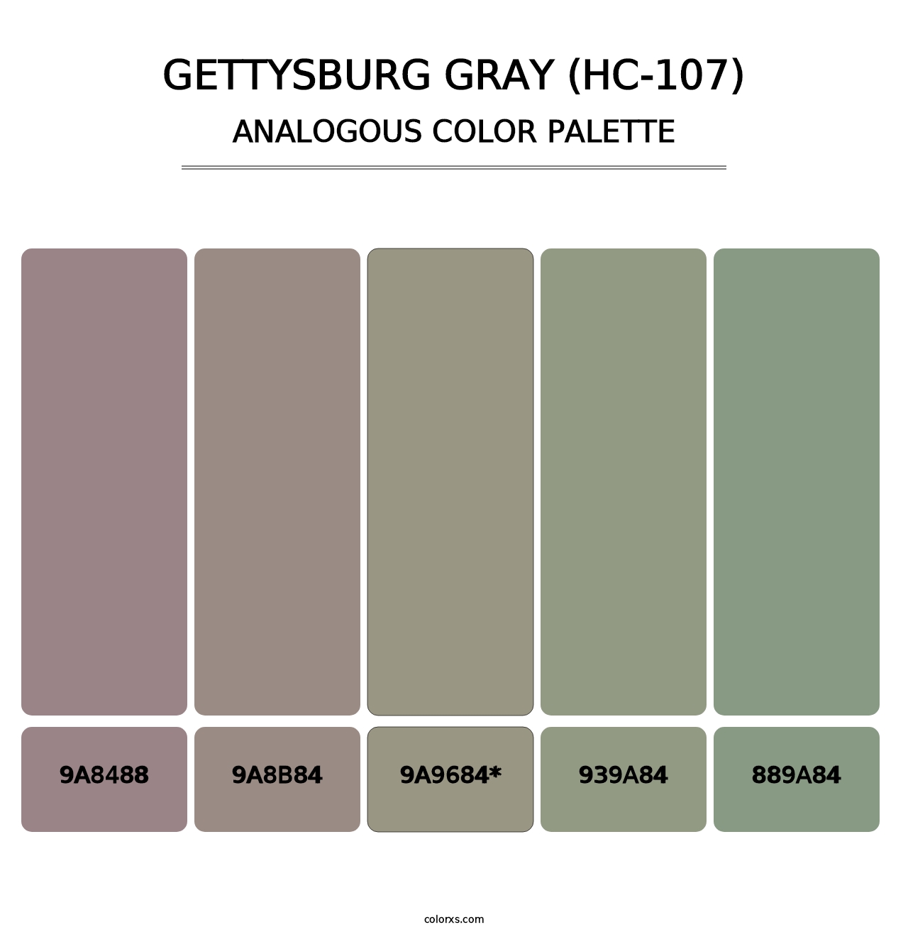 Gettysburg Gray (HC-107) - Analogous Color Palette