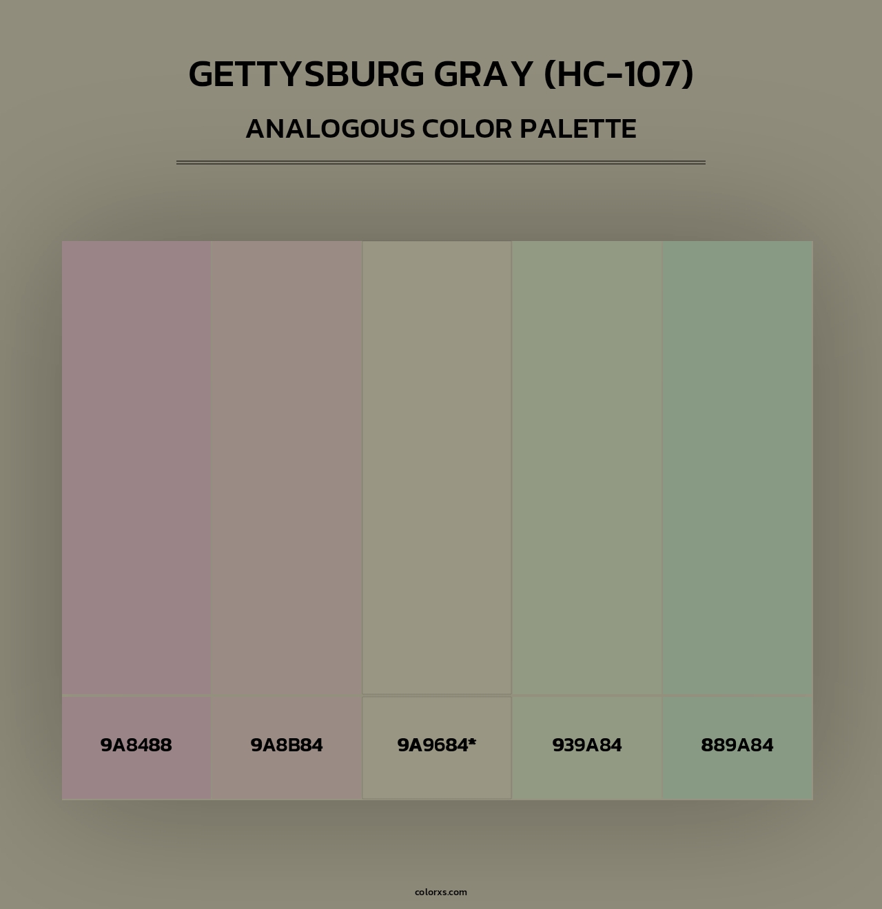 Gettysburg Gray (HC-107) - Analogous Color Palette