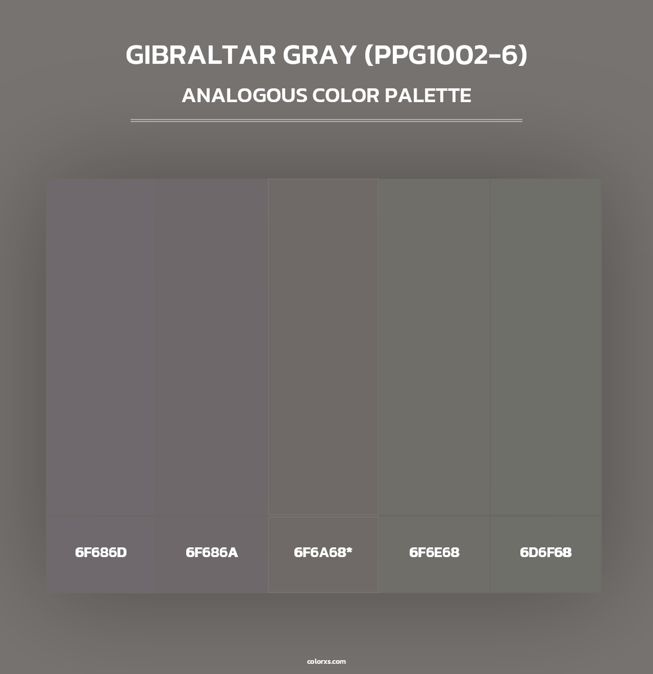 Gibraltar Gray (PPG1002-6) - Analogous Color Palette