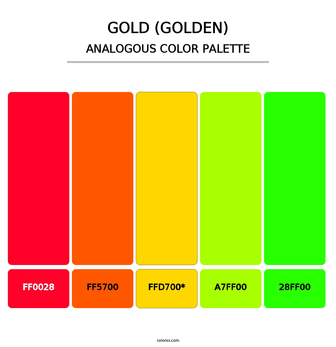 Gold (Golden) - Analogous Color Palette