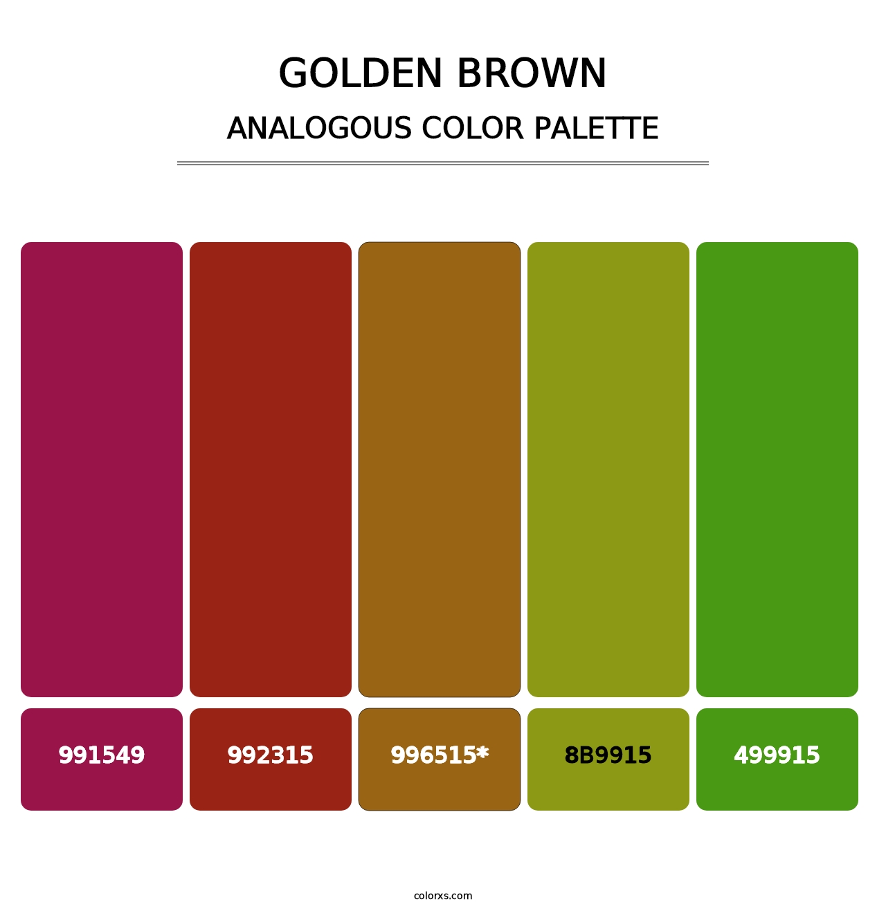 Golden brown - Analogous Color Palette