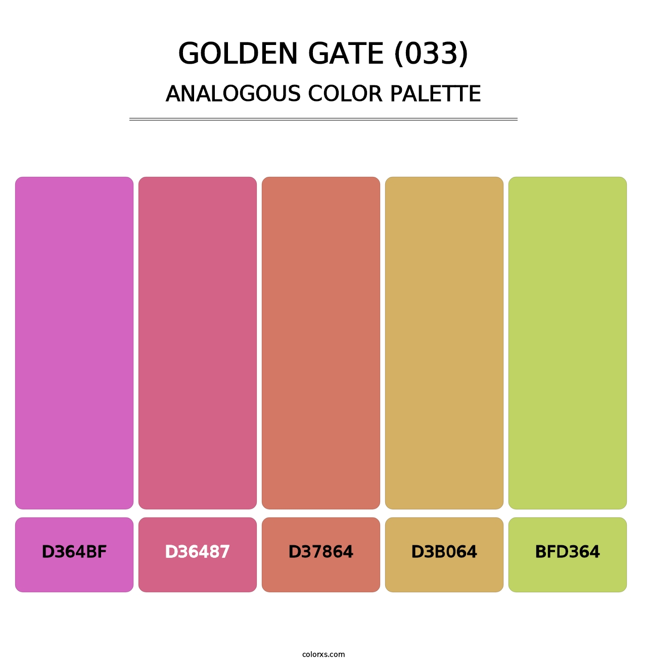 Golden Gate (033) - Analogous Color Palette