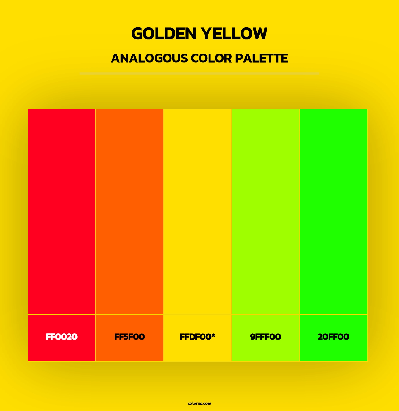 Golden Yellow - Analogous Color Palette
