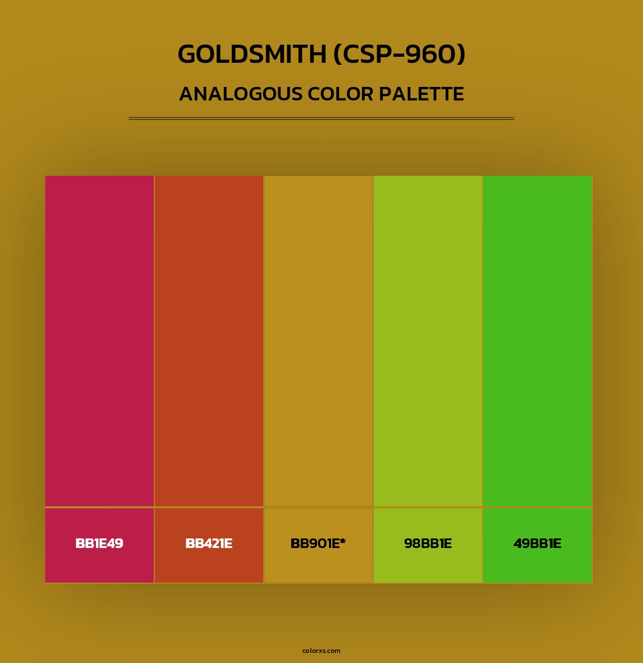Goldsmith (CSP-960) - Analogous Color Palette