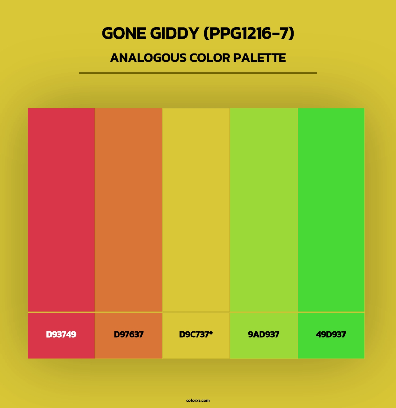 Gone Giddy (PPG1216-7) - Analogous Color Palette