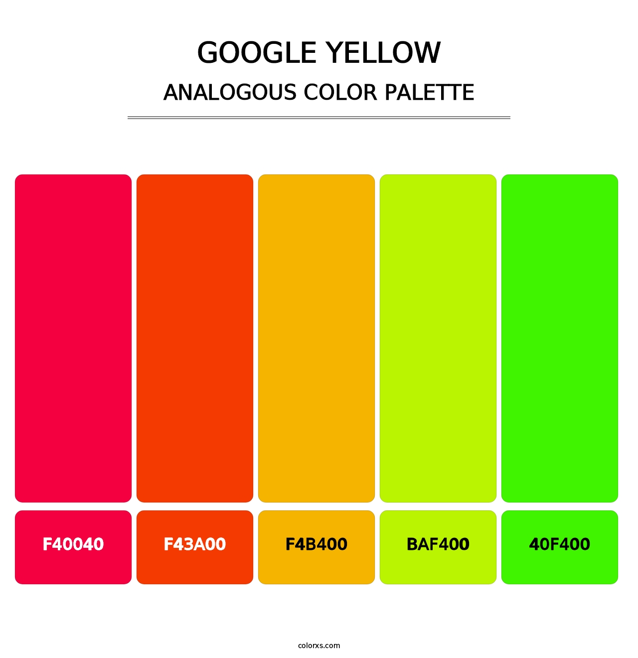 Google Yellow - Analogous Color Palette