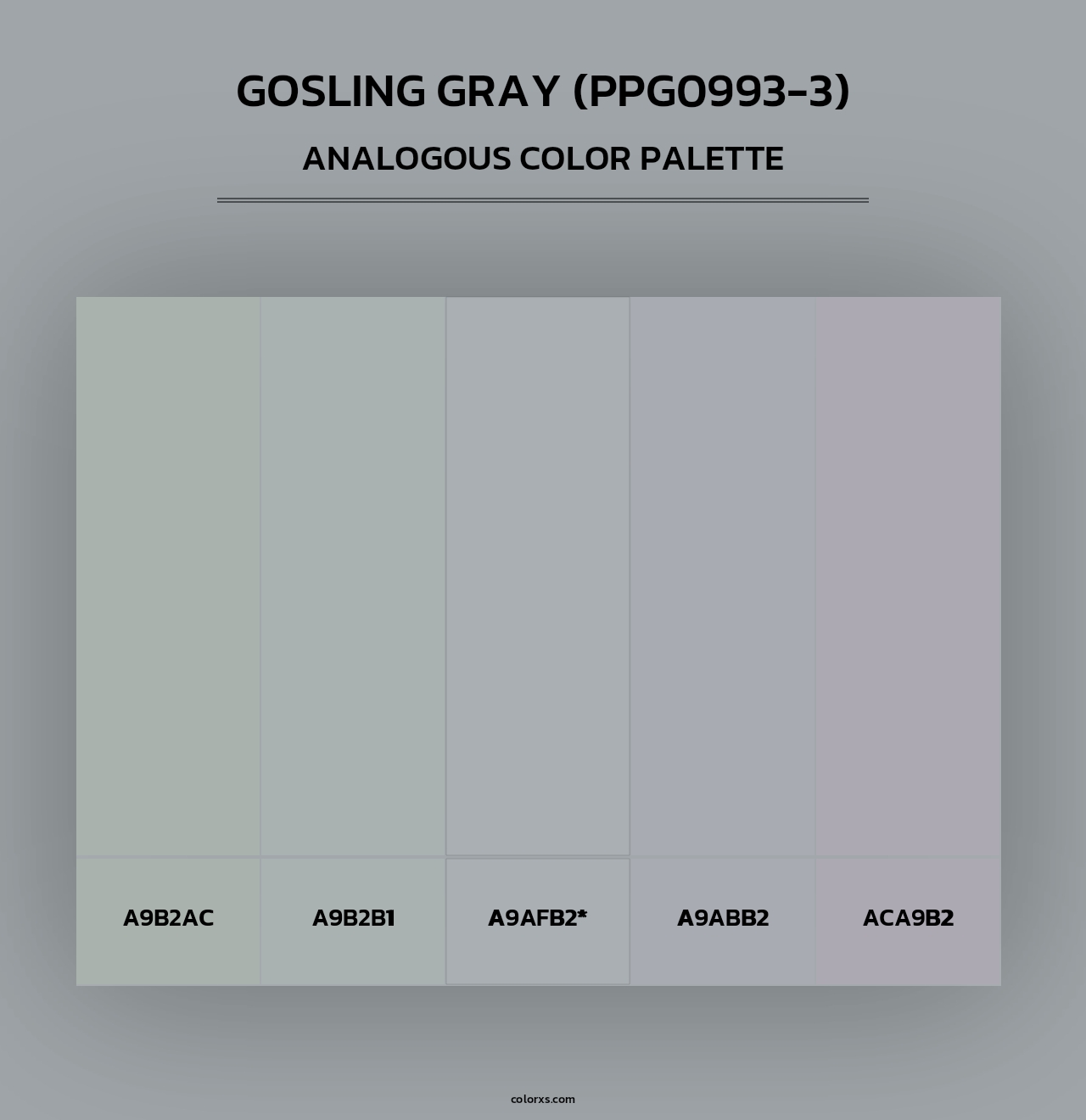 Gosling Gray (PPG0993-3) - Analogous Color Palette