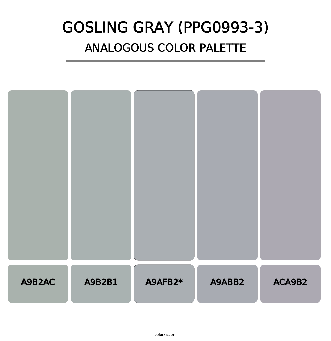 Gosling Gray (PPG0993-3) - Analogous Color Palette