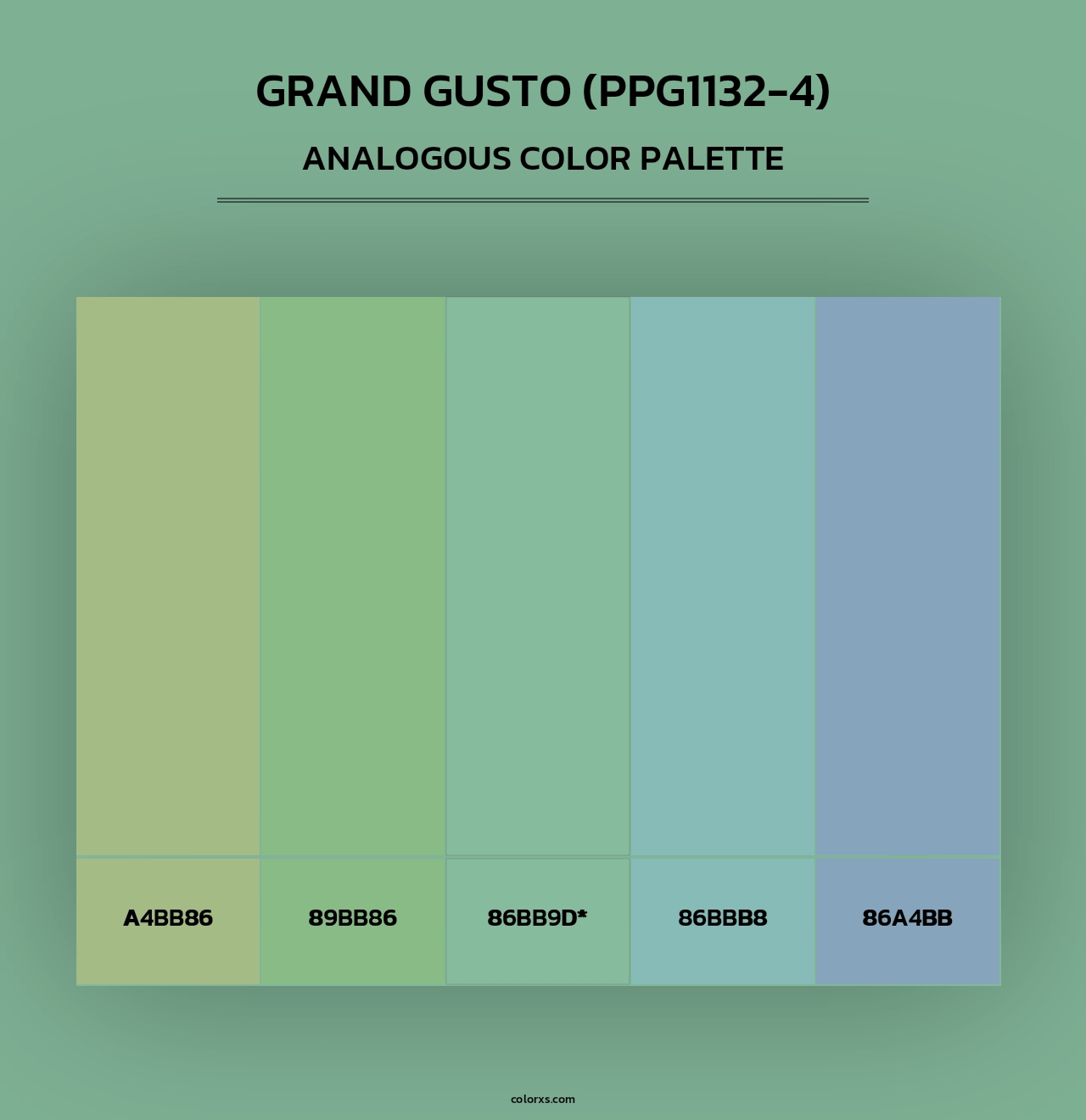 Grand Gusto (PPG1132-4) - Analogous Color Palette