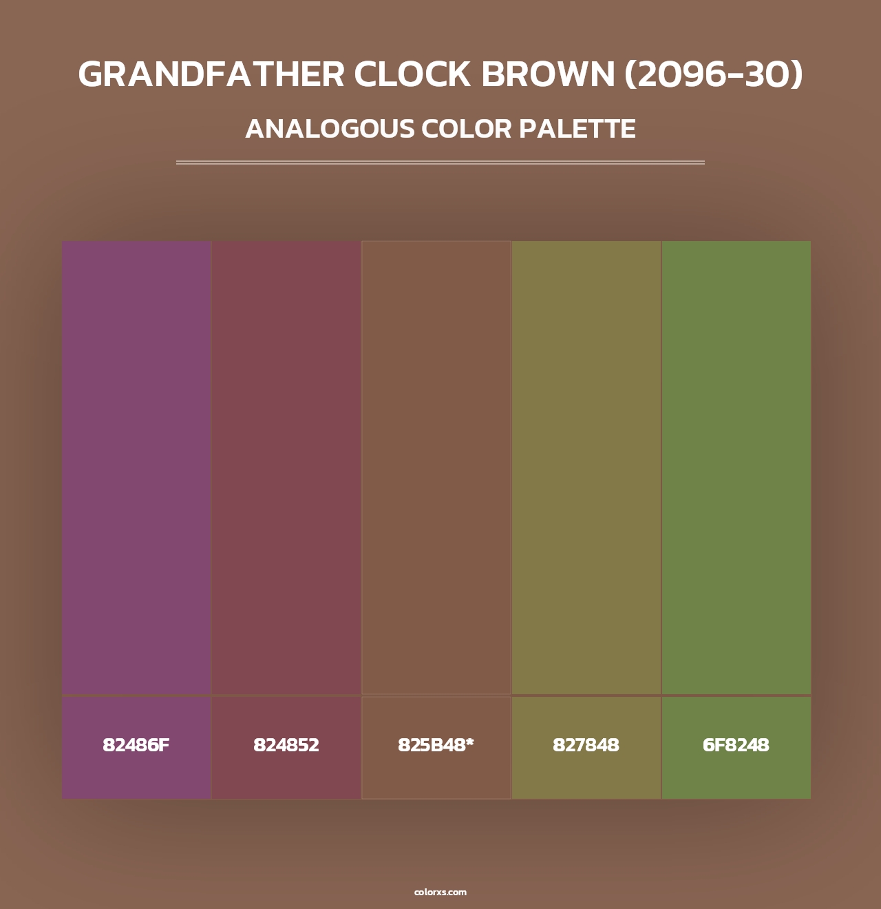 Grandfather Clock Brown (2096-30) - Analogous Color Palette
