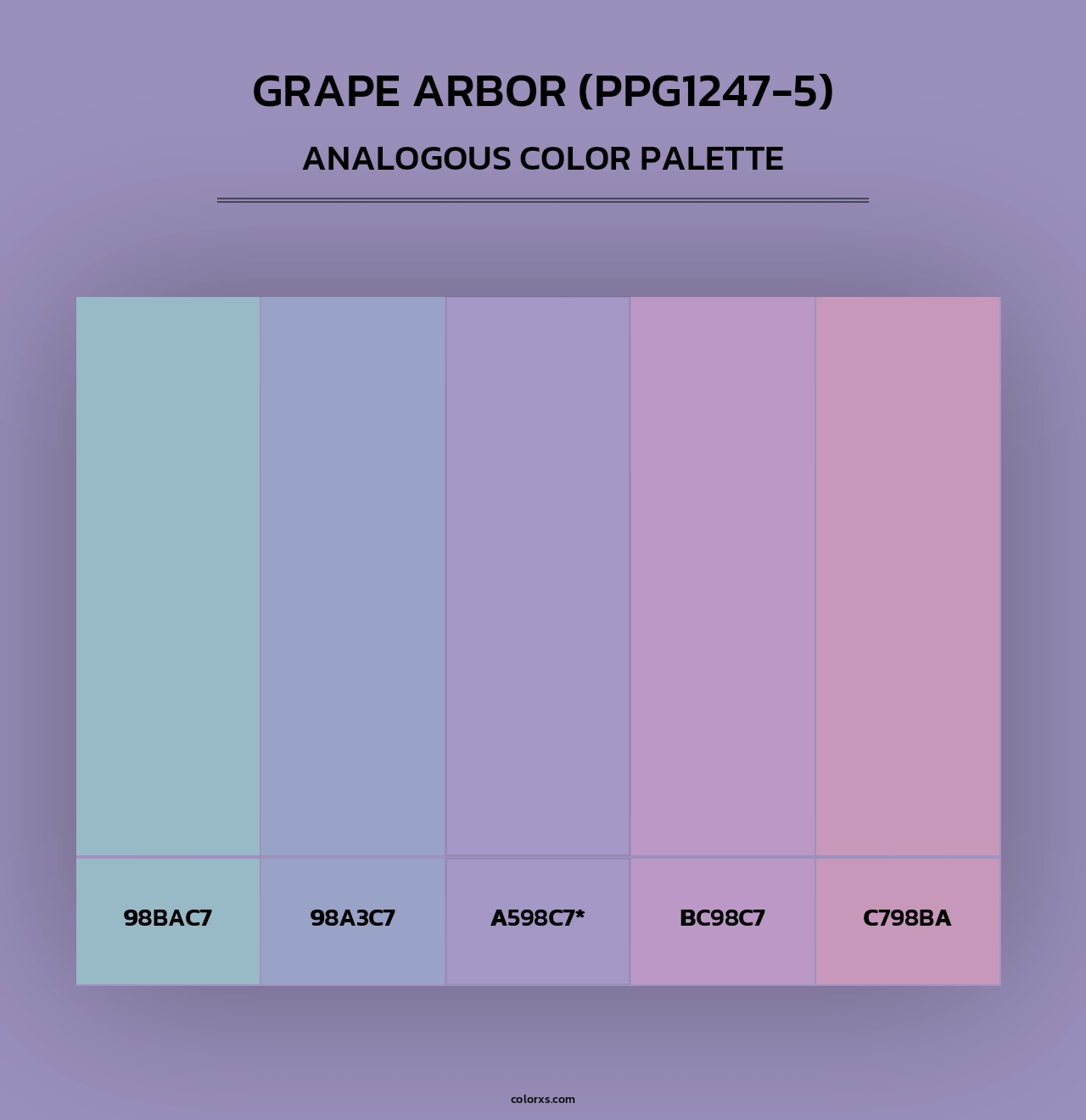 Grape Arbor (PPG1247-5) - Analogous Color Palette