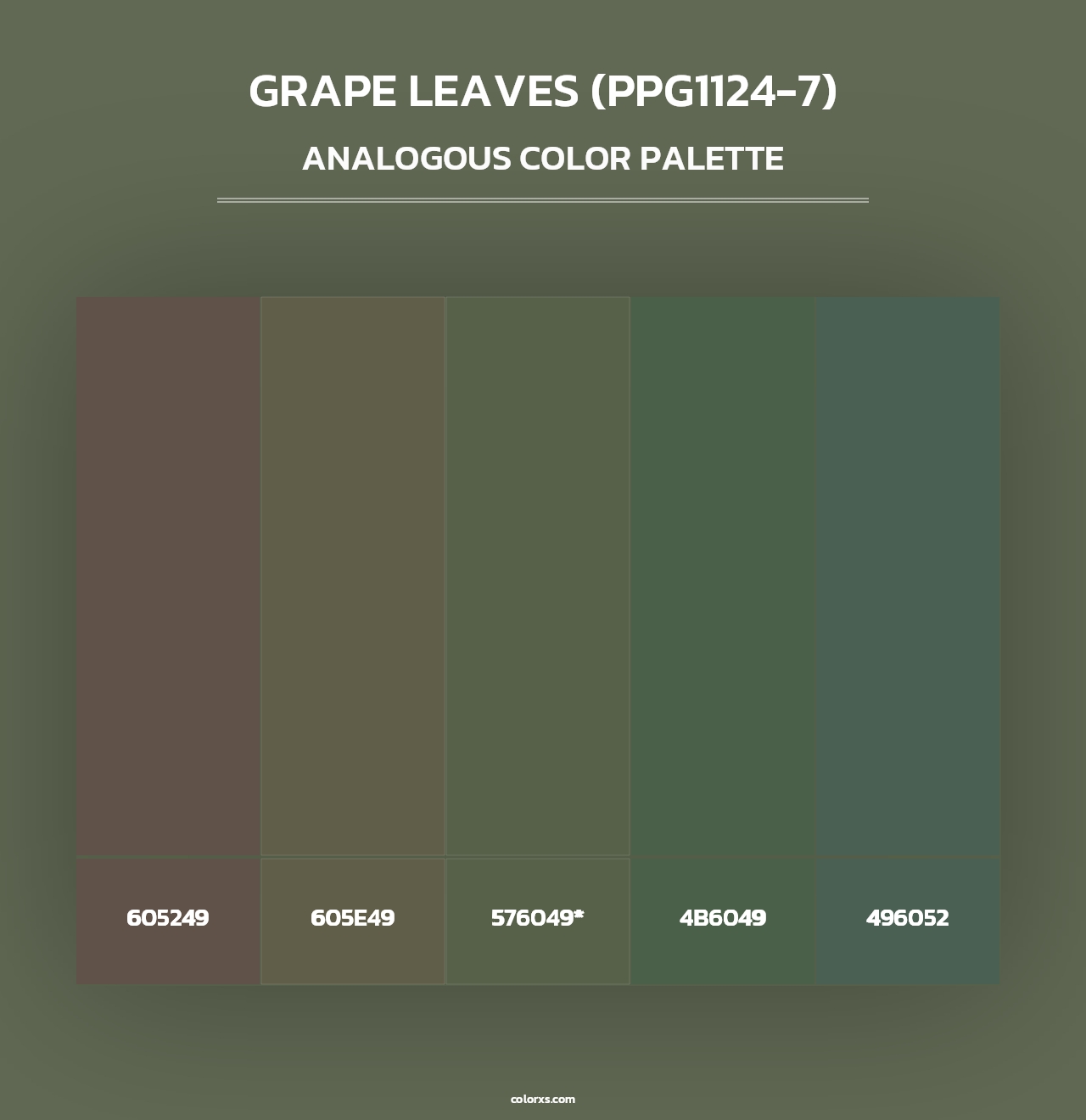 Grape Leaves (PPG1124-7) - Analogous Color Palette
