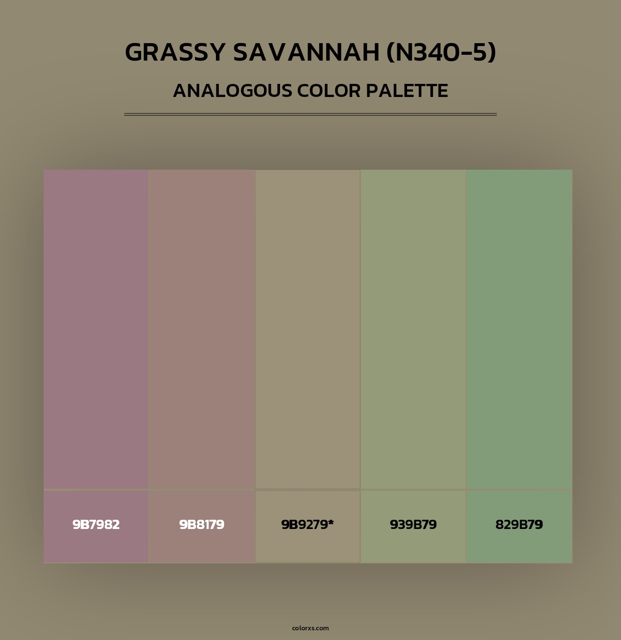 Grassy Savannah (N340-5) - Analogous Color Palette