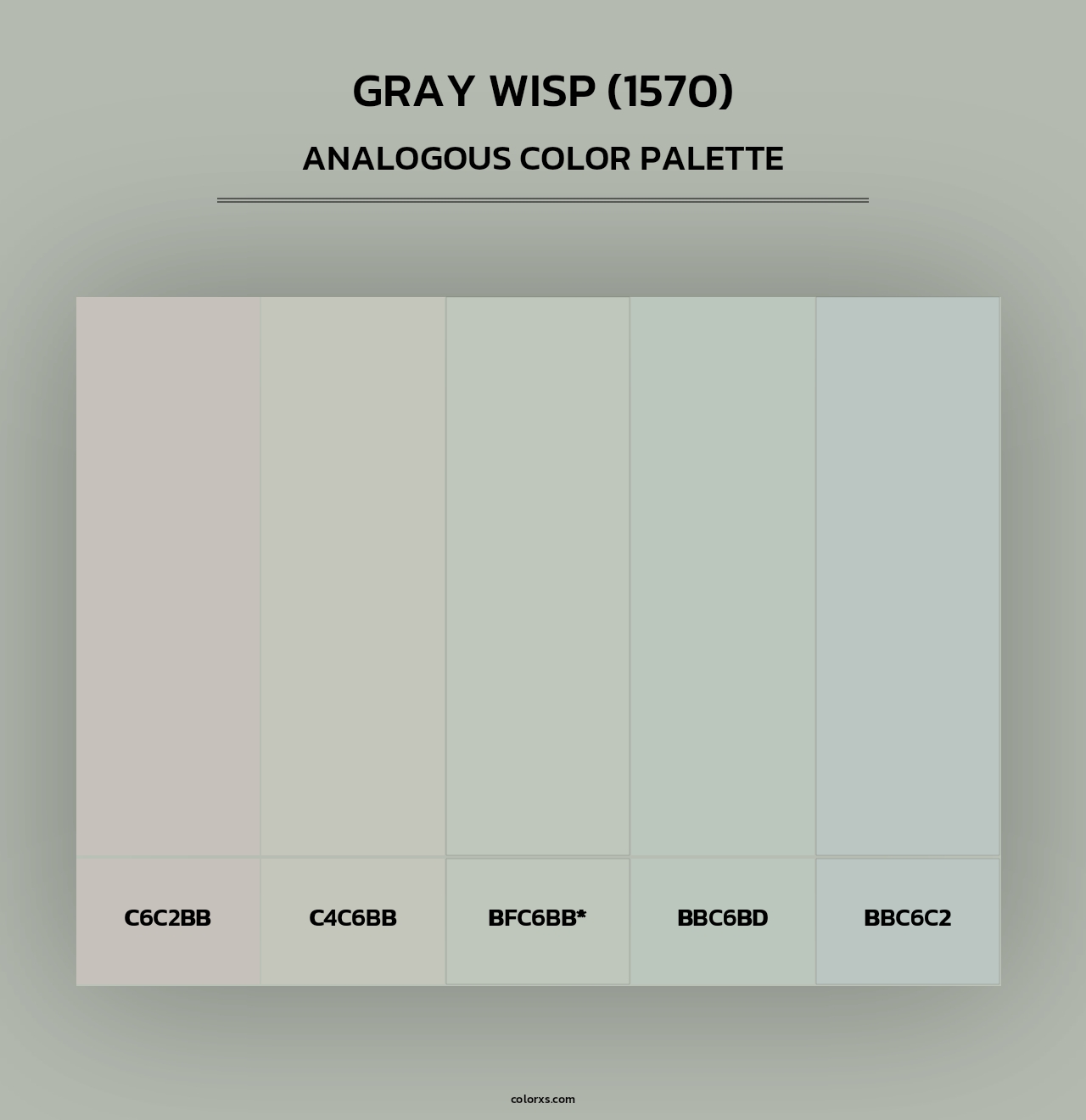 Benjamin Moore Gray Wisp (1570) Paint coordinating colors and palettes