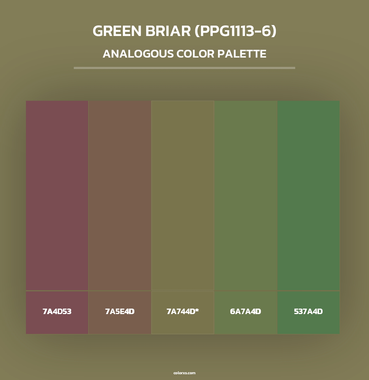 Green Briar (PPG1113-6) - Analogous Color Palette