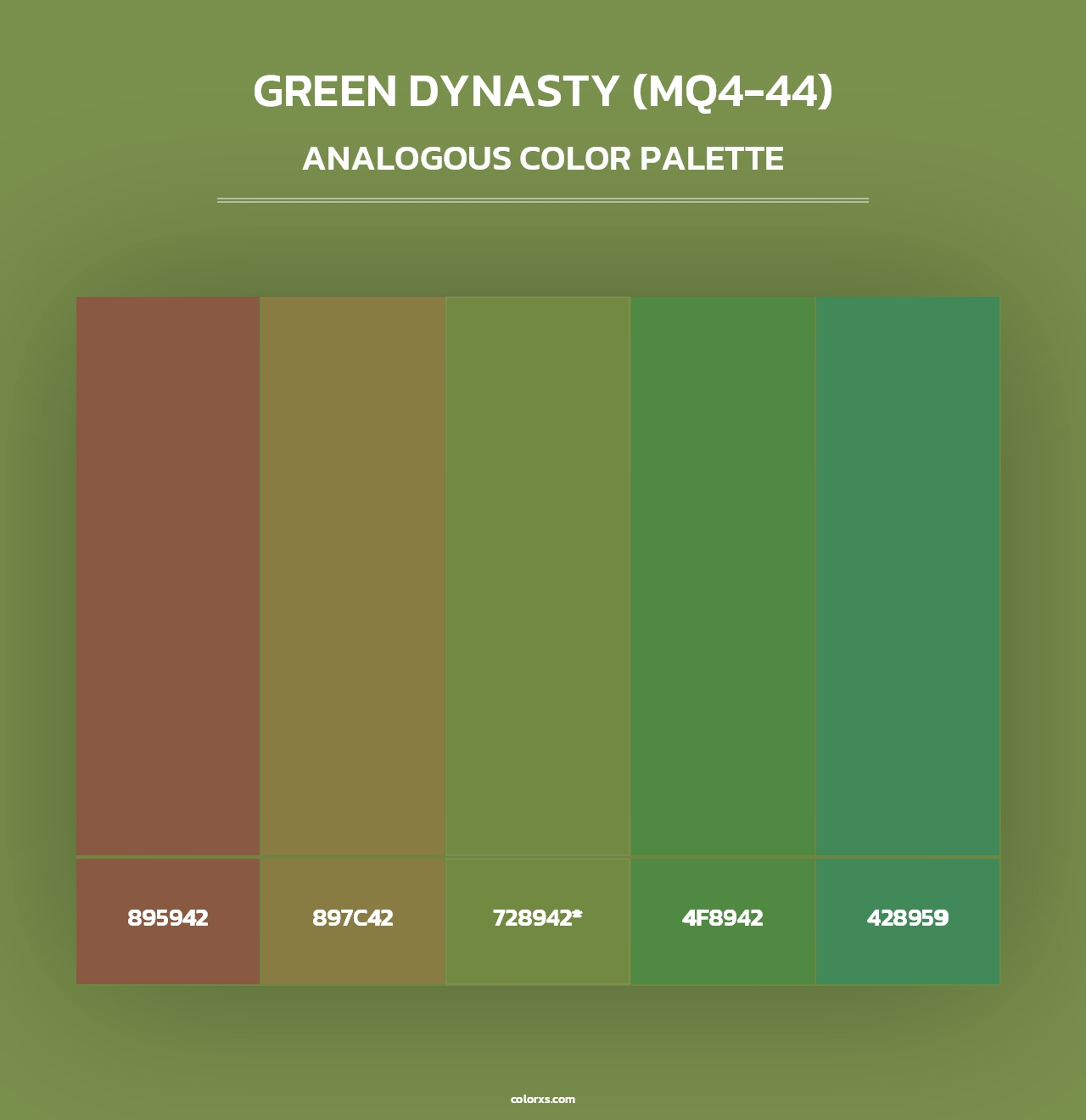 Green Dynasty (MQ4-44) - Analogous Color Palette