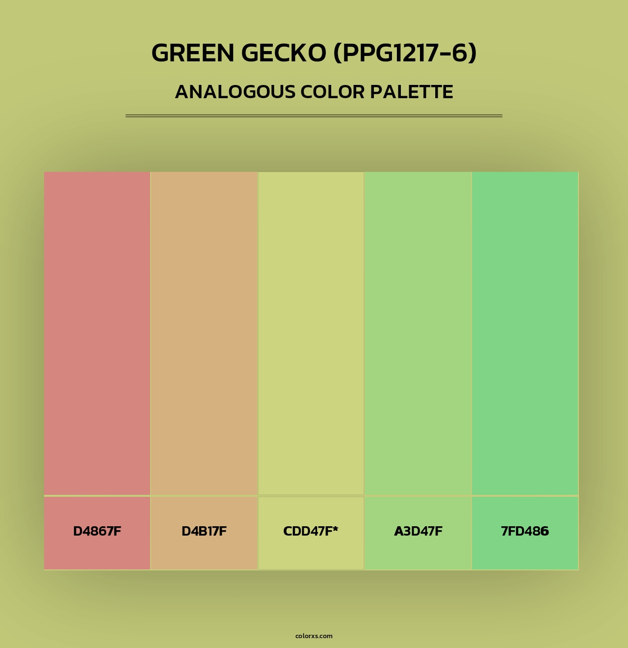 Green Gecko (PPG1217-6) - Analogous Color Palette