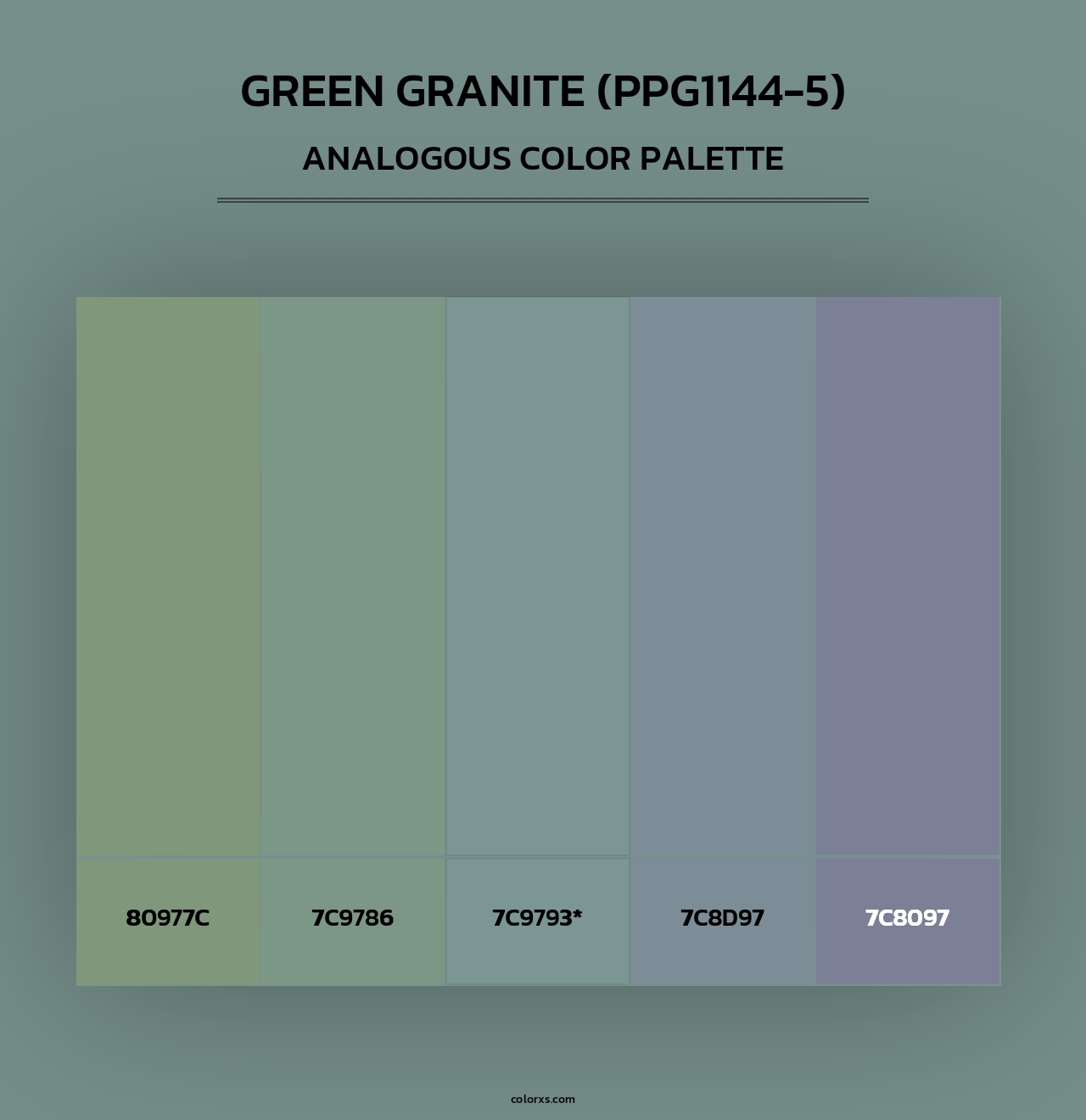 Green Granite (PPG1144-5) - Analogous Color Palette