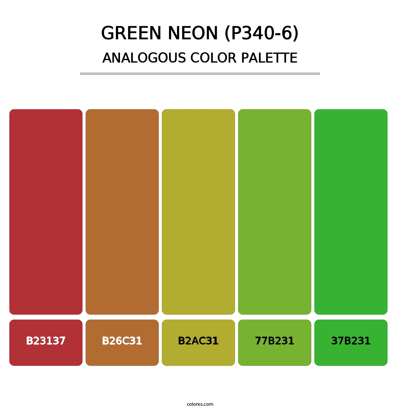 Green Neon (P340-6) - Analogous Color Palette