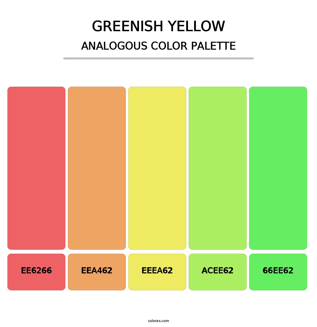 Greenish Yellow - Analogous Color Palette