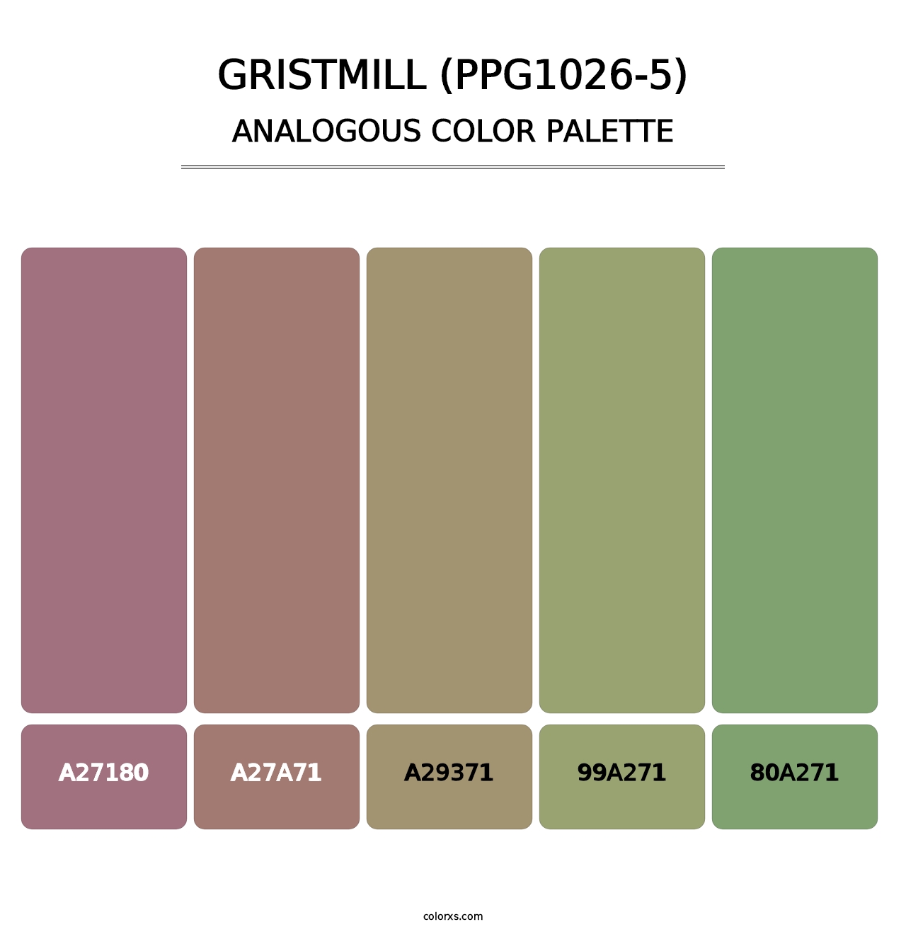 Gristmill (PPG1026-5) - Analogous Color Palette