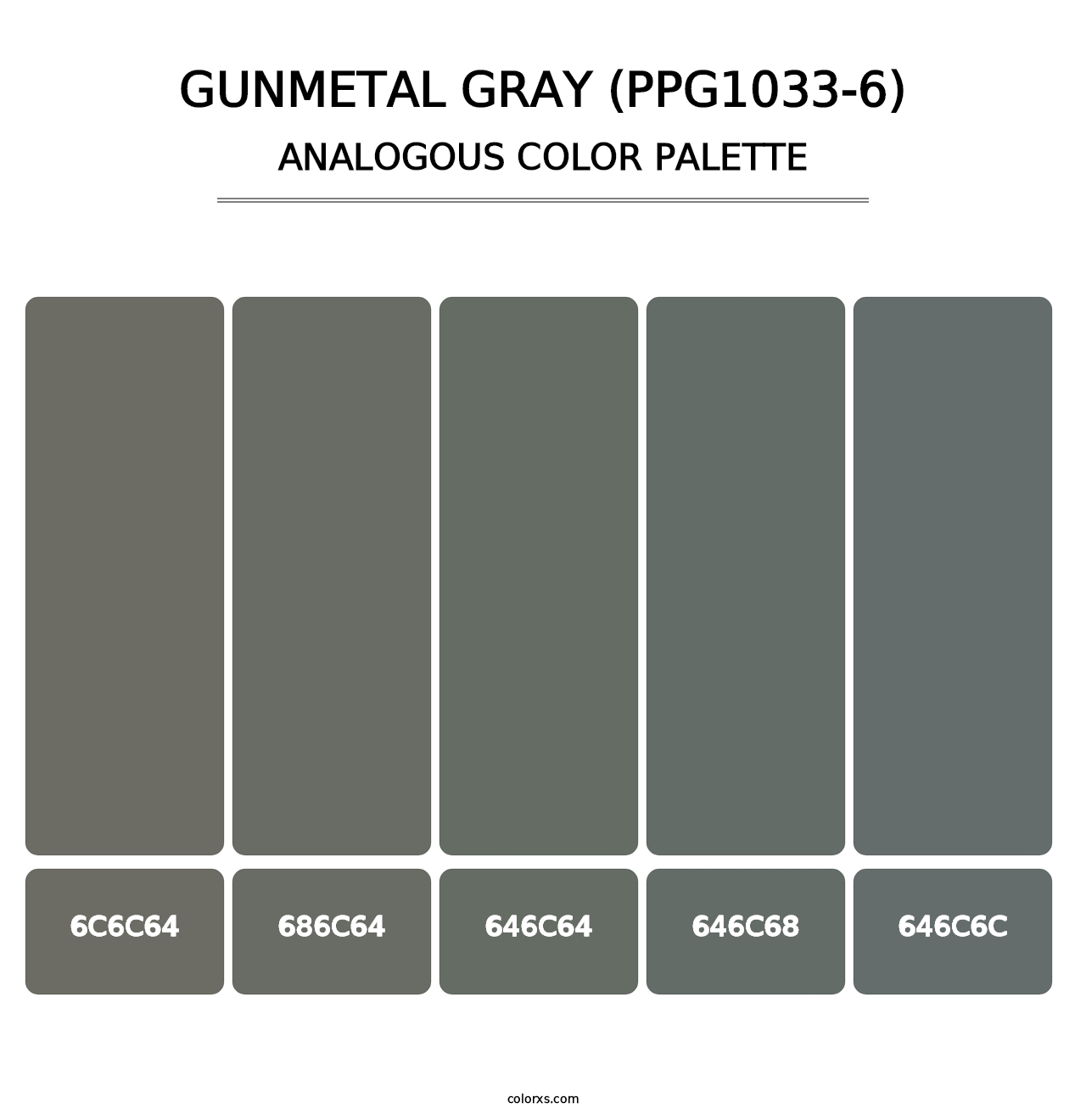 Gunmetal Gray (PPG1033-6) - Analogous Color Palette
