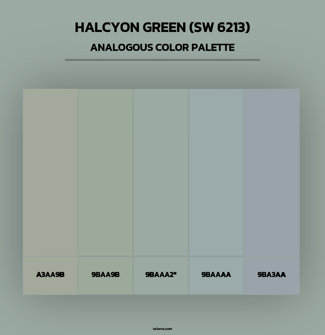 Halcyon Green (SW 6213) - Analogous Color Palette