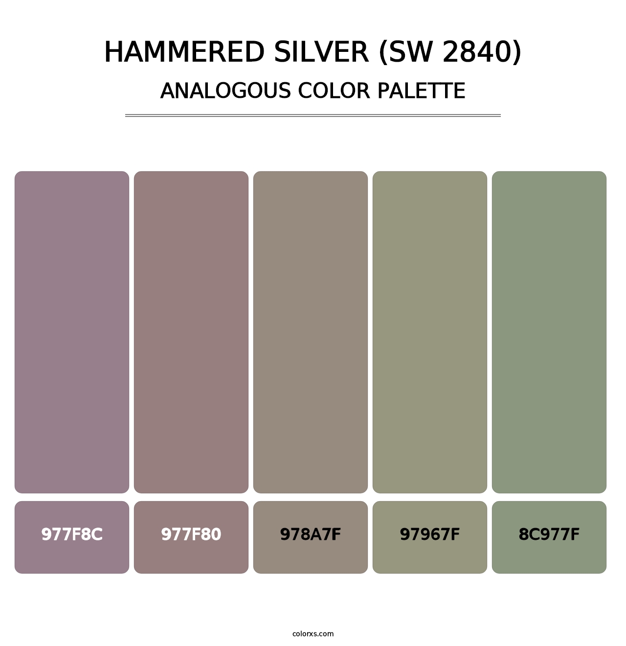 Hammered Silver (SW 2840) - Analogous Color Palette