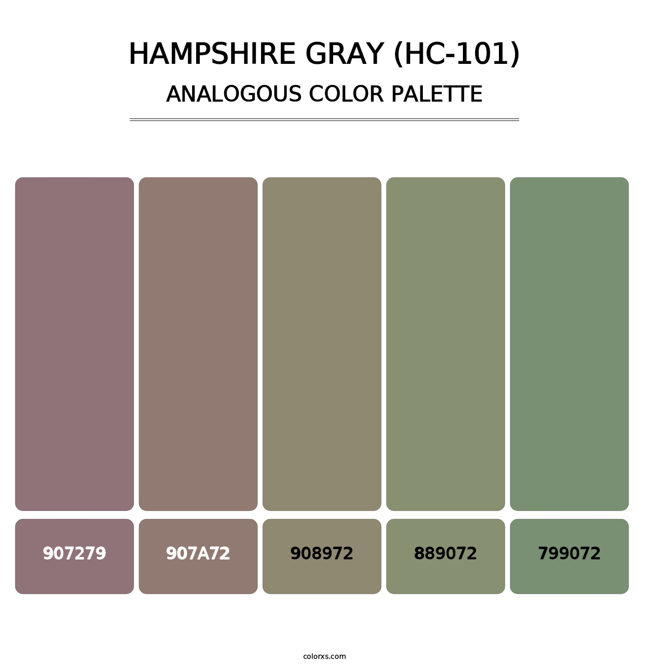 Hampshire Gray (HC-101) - Analogous Color Palette