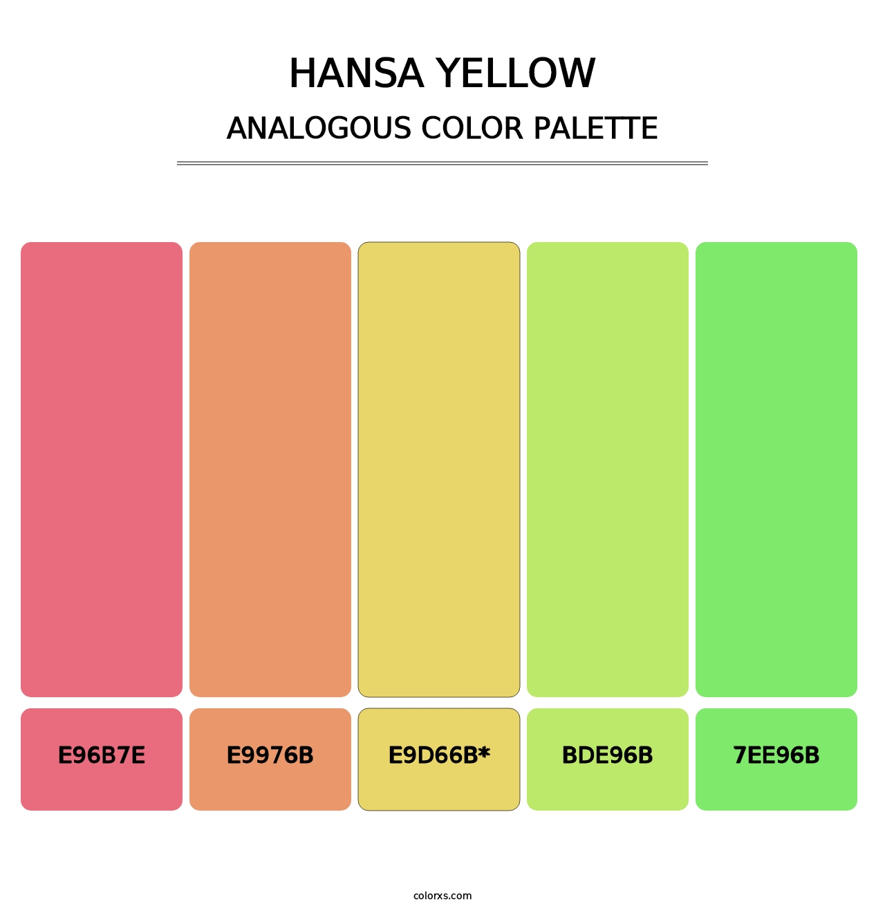 Hansa Yellow - Analogous Color Palette