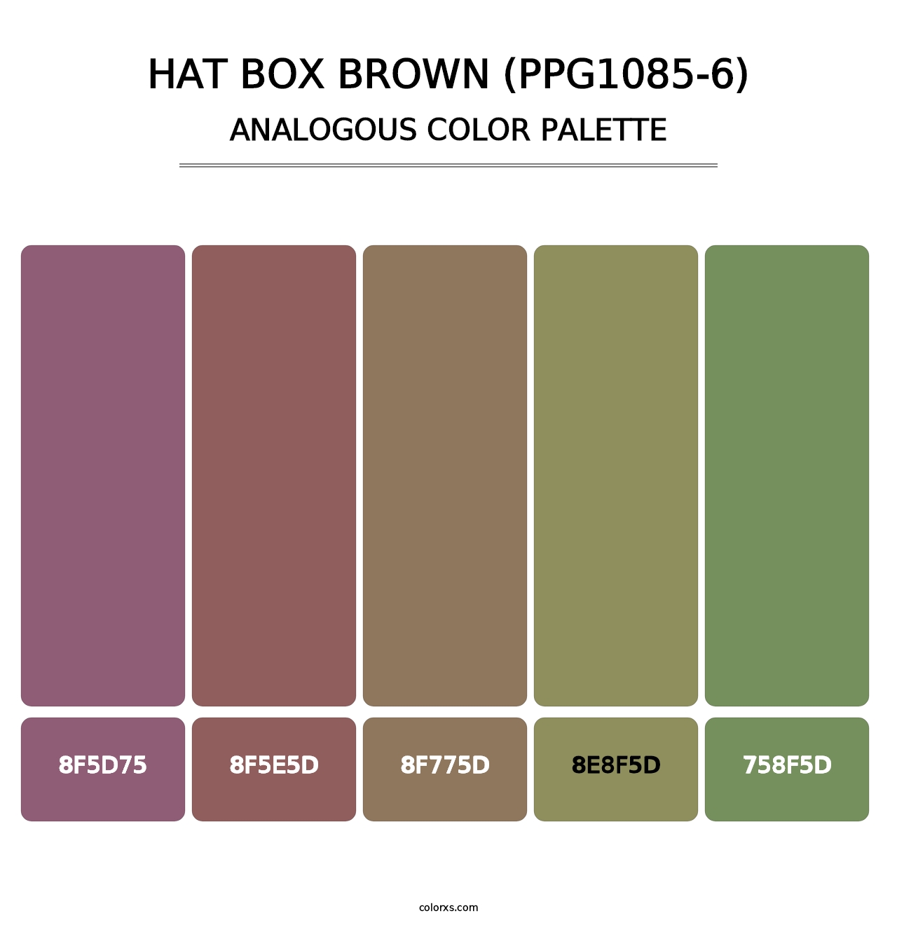 Hat Box Brown (PPG1085-6) - Analogous Color Palette