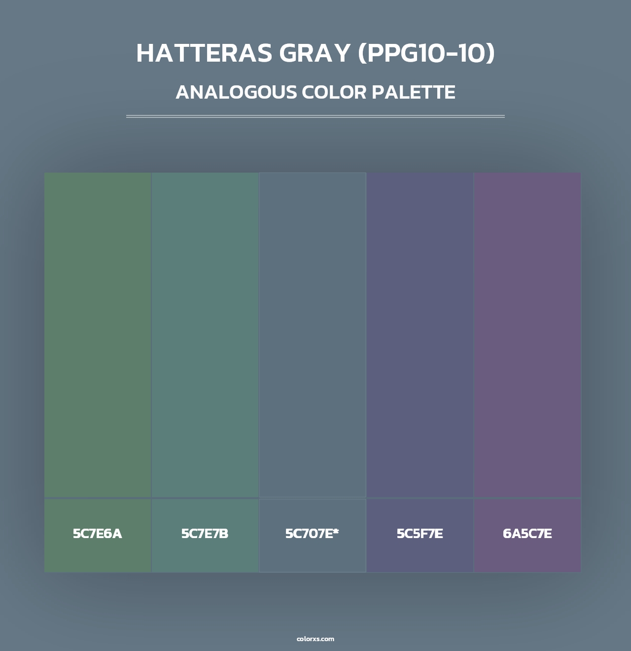 Hatteras Gray (PPG10-10) - Analogous Color Palette