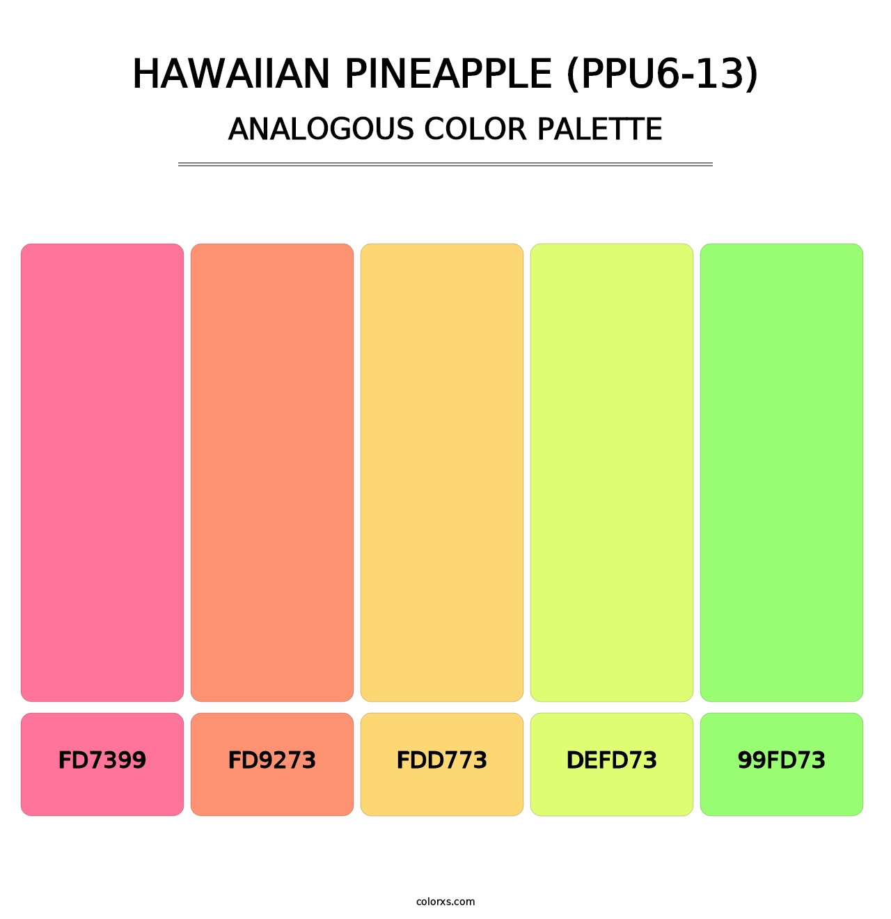 Hawaiian Pineapple (PPU6-13) - Analogous Color Palette
