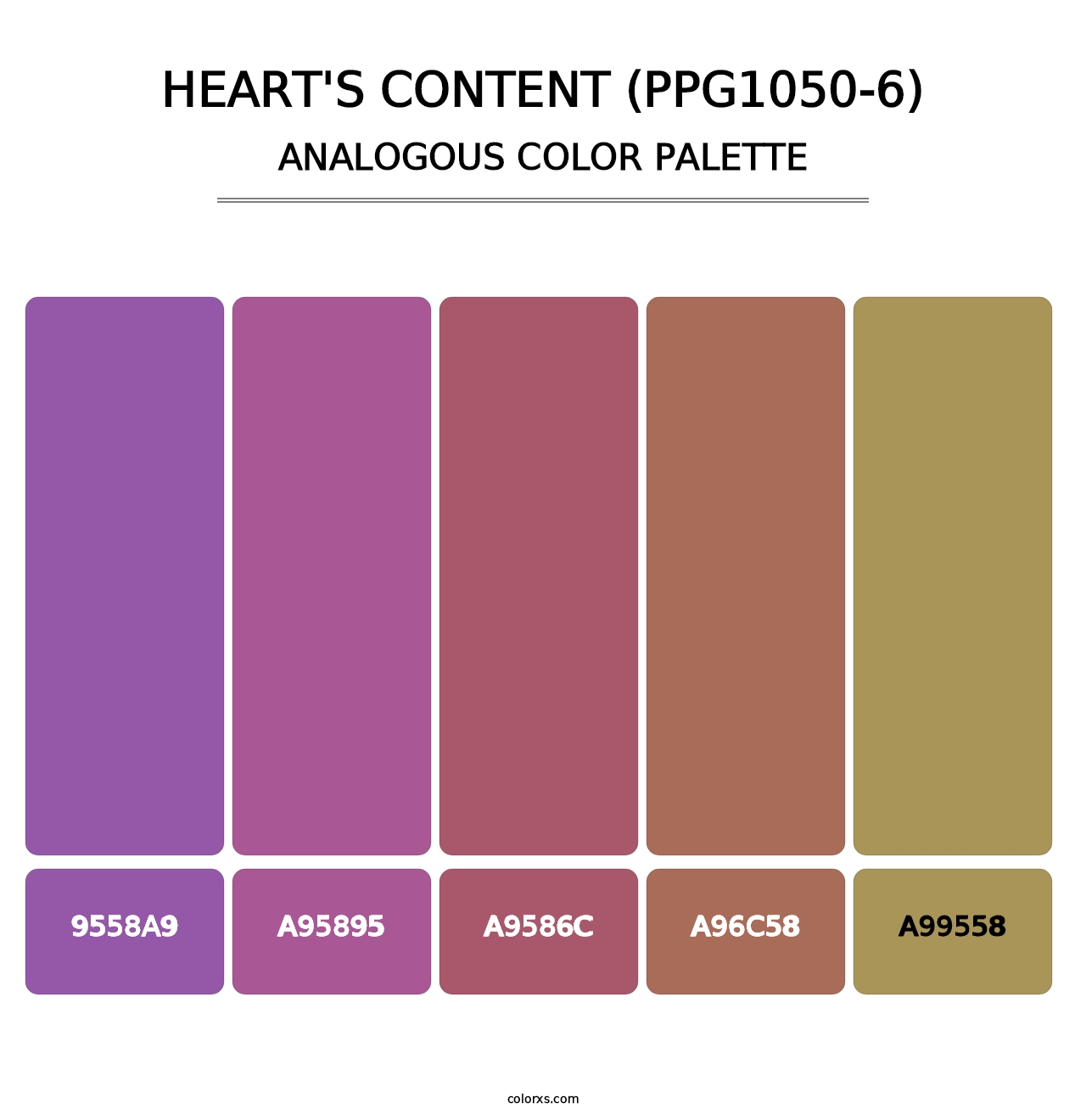 Heart's Content (PPG1050-6) - Analogous Color Palette