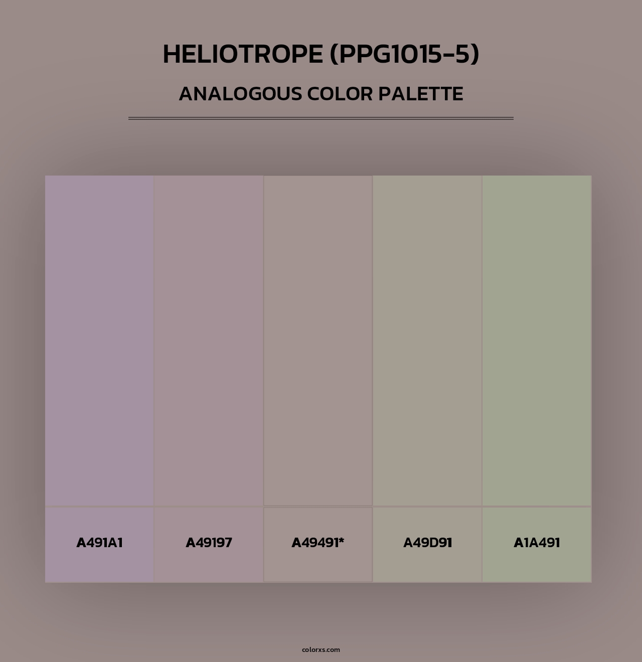 Heliotrope (PPG1015-5) - Analogous Color Palette