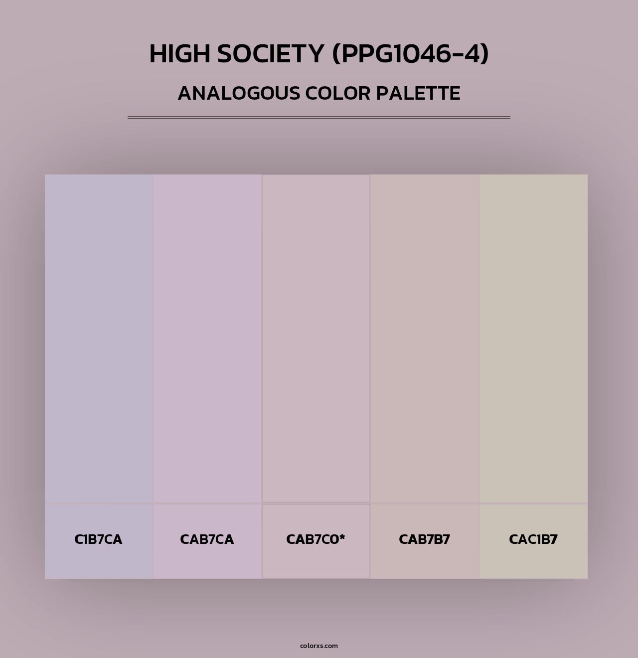 High Society (PPG1046-4) - Analogous Color Palette