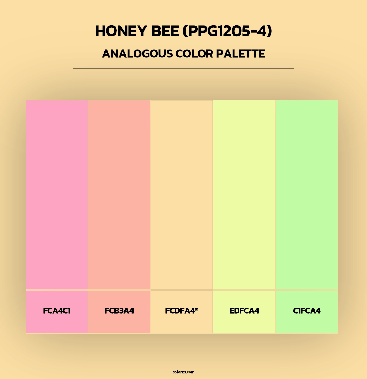 Honey Bee (PPG1205-4) - Analogous Color Palette